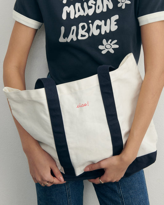 personalizable ozanam totebag#color_off-white-navy