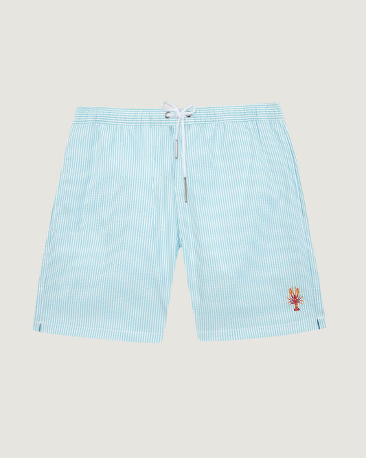 "lobster" maillot swim shorts#color_water-green-white