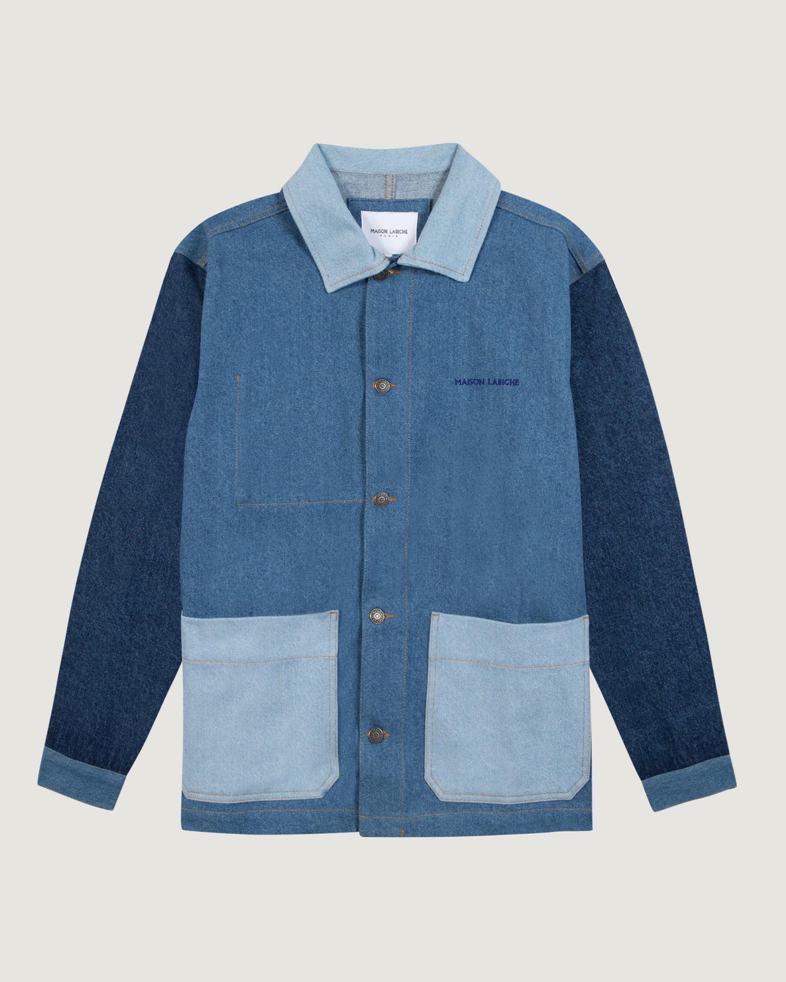 sébasto 'denim patchwork' jacket#color_denim-patchwork