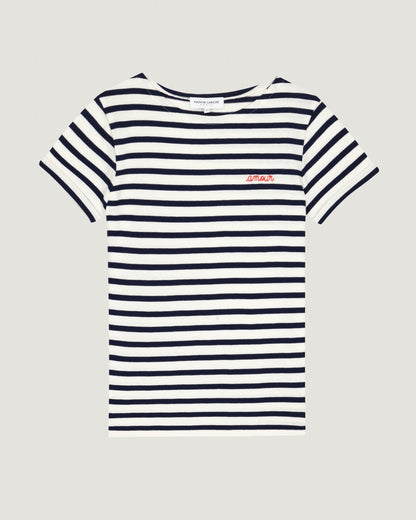 "amour" colombier sailor shirt#color_ivory-navy