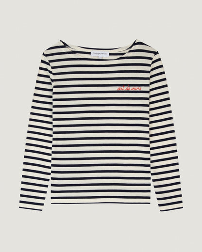 "art de vivre" colombier sailor shirt#color_ivory-navy