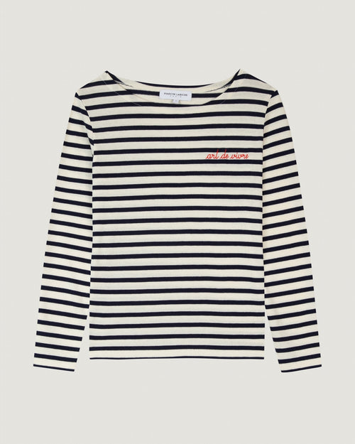 "art de vivre" colombier sailor shirt#color_ivory-navy