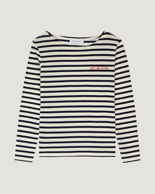 "art de vivre" colombier sailor shirt#color_ivory-navy
