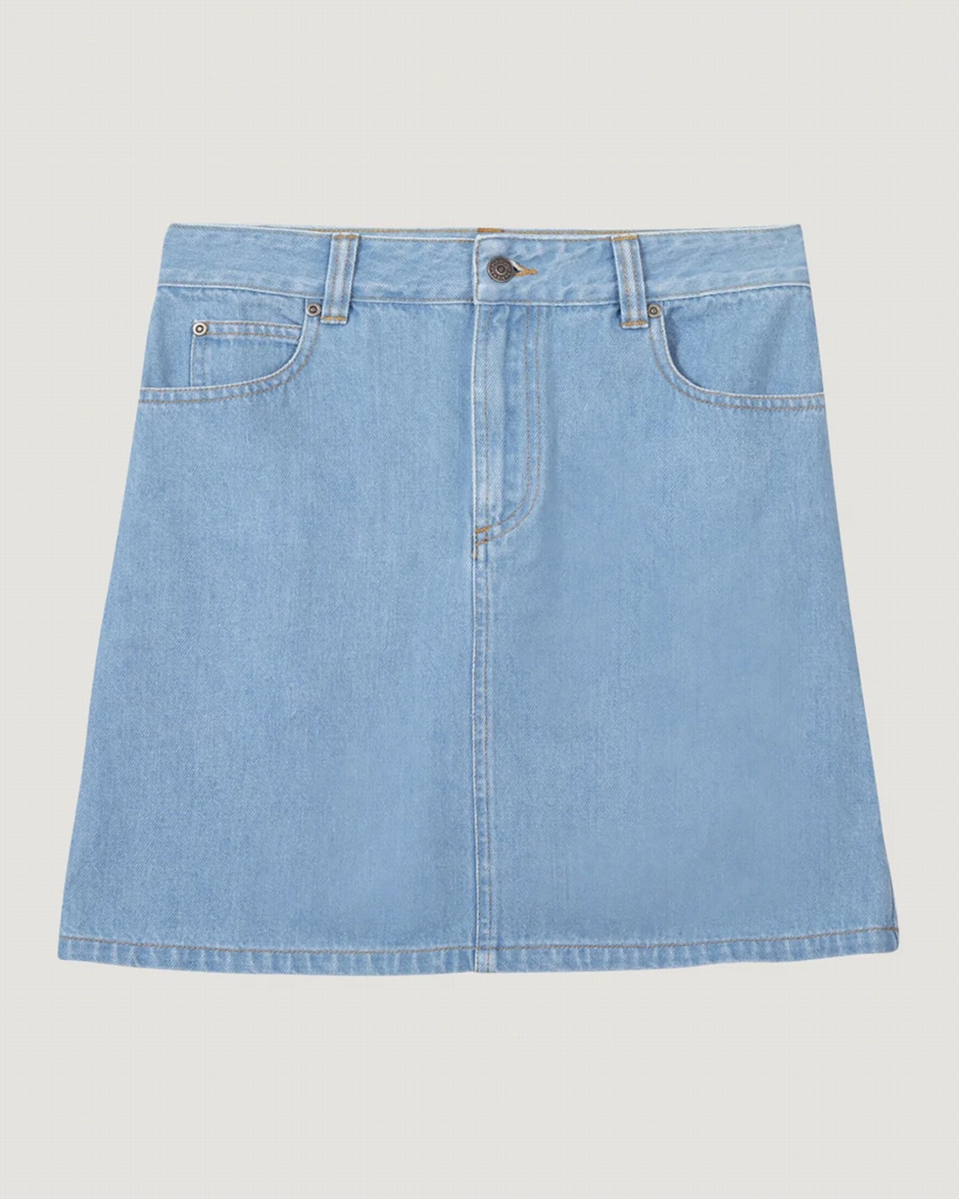 denim cotton ecuries worker skirt#color_denim-bleached
