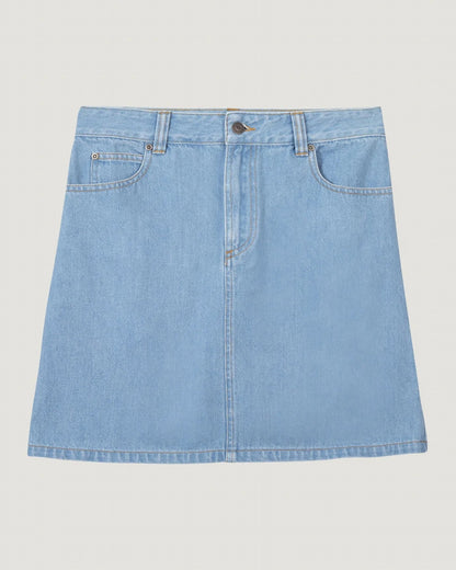 denim cotton ecuries worker skirt#color_denim-bleached