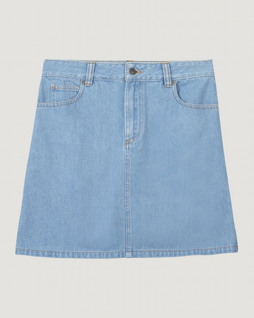 denim cotton ecuries worker skirt#color_denim-bleached