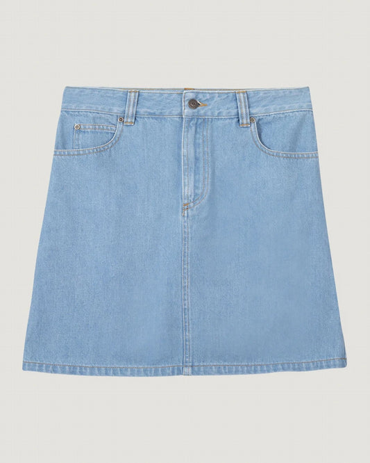 denim cotton ecuries worker skirt#color_denim-bleached