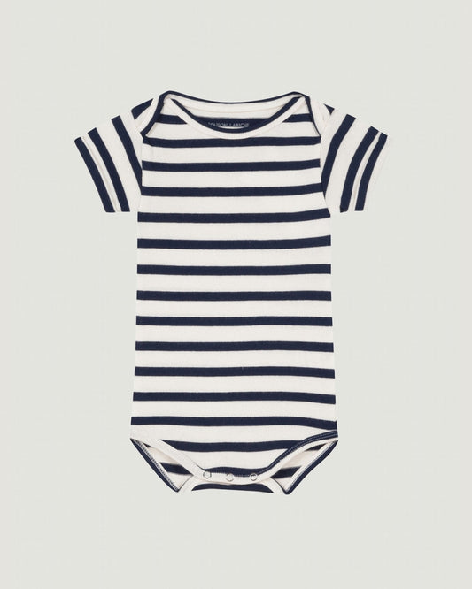 personalizable short-sleeved calmette onesie#color_ivory-navy