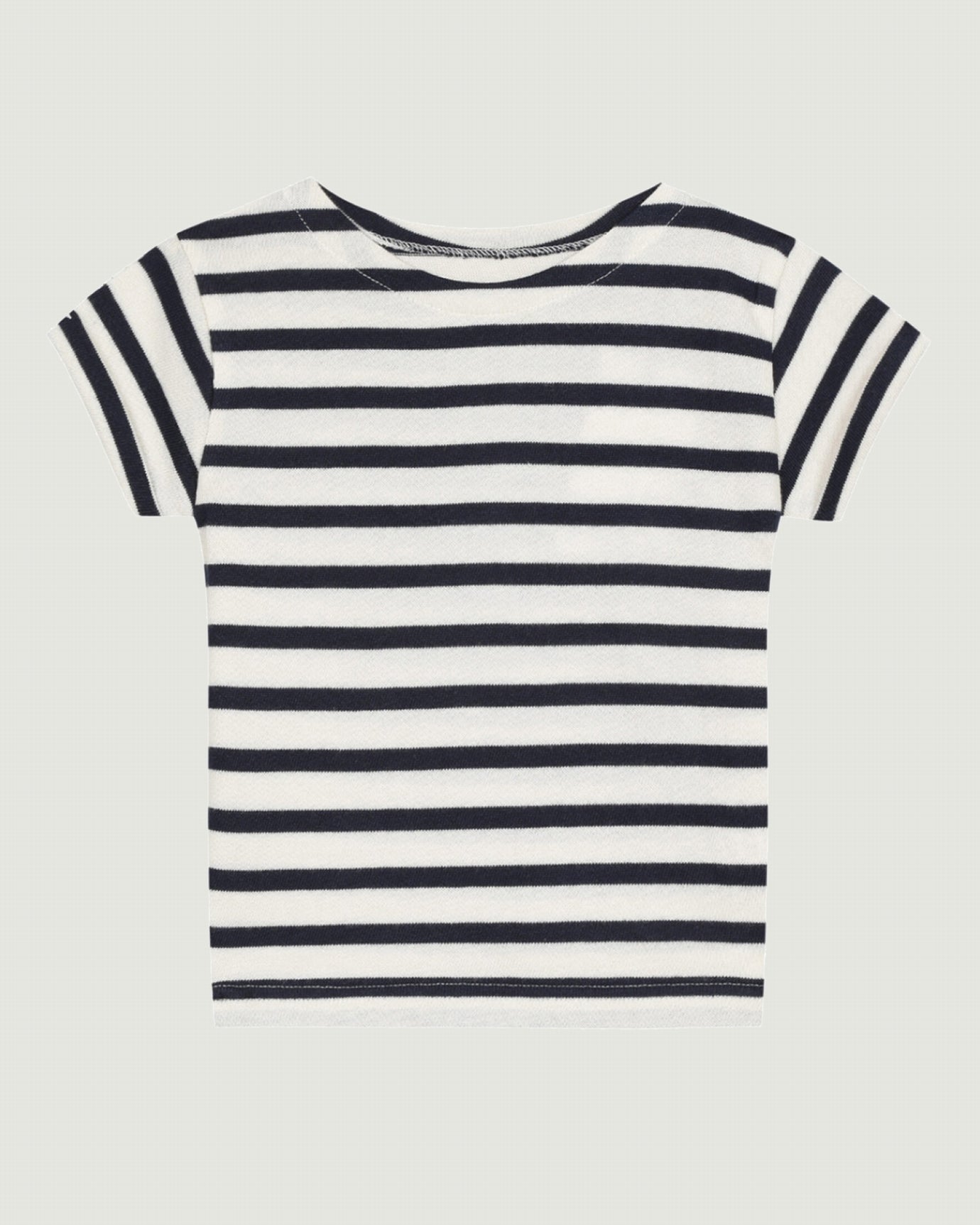 personalizable short-sleeved gardette sailor shirt#color_ivory-navy