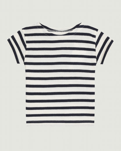 personalizable short-sleeved gardette sailor shirt#color_ivory-navy