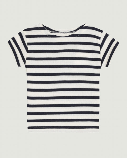 personalizable short-sleeved gardette sailor shirt#color_ivory-navy