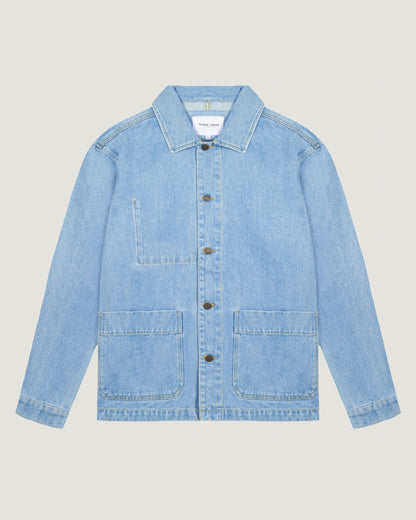 unisex personalizable sébasto cotton twill jacket#color_denim-bleached